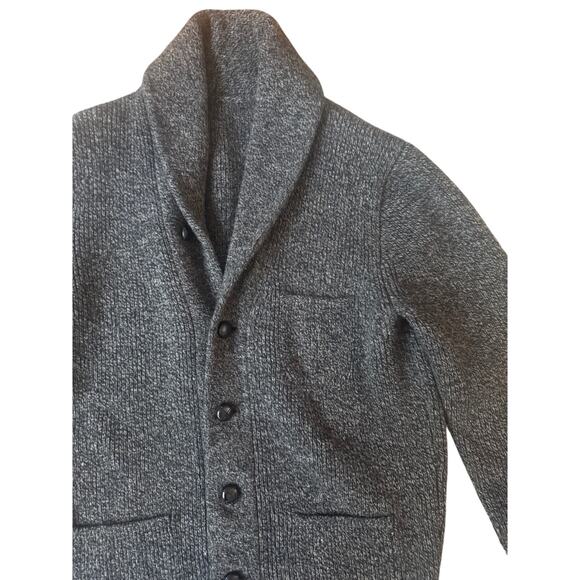 J.Crew | 100% Lambswool Charcoal Grey Shawl Collar Cardigan | Size Large - Picture 1 of 6